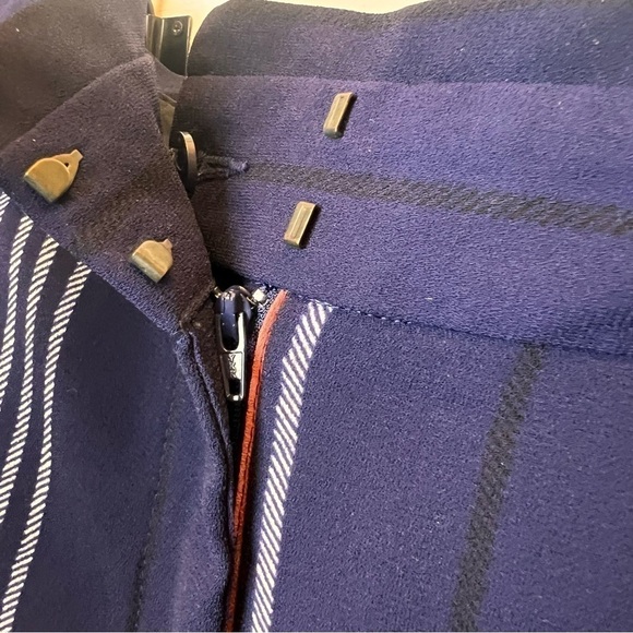 Express Dress Pants Womens Size 10 Ankle High Rise Striped Blue Pink Coral Work - Picture 3 of 9